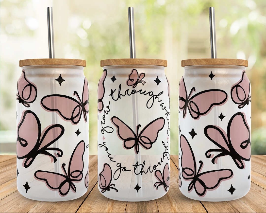 Buy Boho Butterfly SVG Libbey Glass Wrap Svg, Spring Butterflies SVG ...