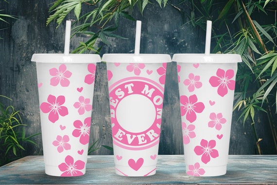 Best Mom Ever SVG Starbucks Cup Wrap Svg, Spring Floral Mothers Day 24oz Venti Cold Cup Full Wrap tumbler Svg files for Cricut, Download