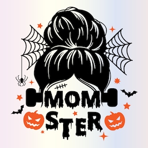 Momster Svg files for Cricut, Funny Mom Halloween Svg for Shirts, Spooky Mama SVG, Sublimation Designs Png Clipart Sticker, Instant Download