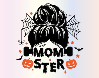 Momster Svg files for Cricut, Funny Mom Halloween Svg for Shirts, Spooky Mama SVG, Sublimation Designs Png Clipart Sticker, Instant Download
