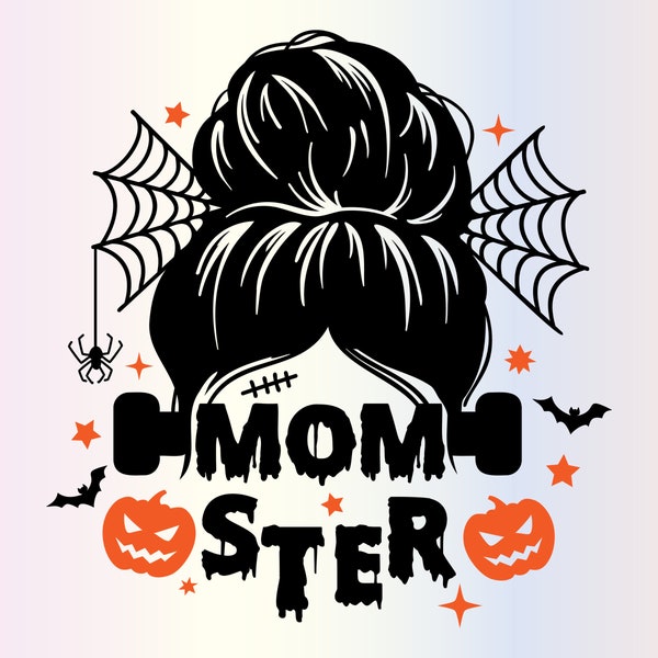 Momster Svg files for Cricut, Funny Mom Halloween Svg for Shirts, Spooky Mama SVG, Sublimation Designs Png Clipart Sticker, Instant Download