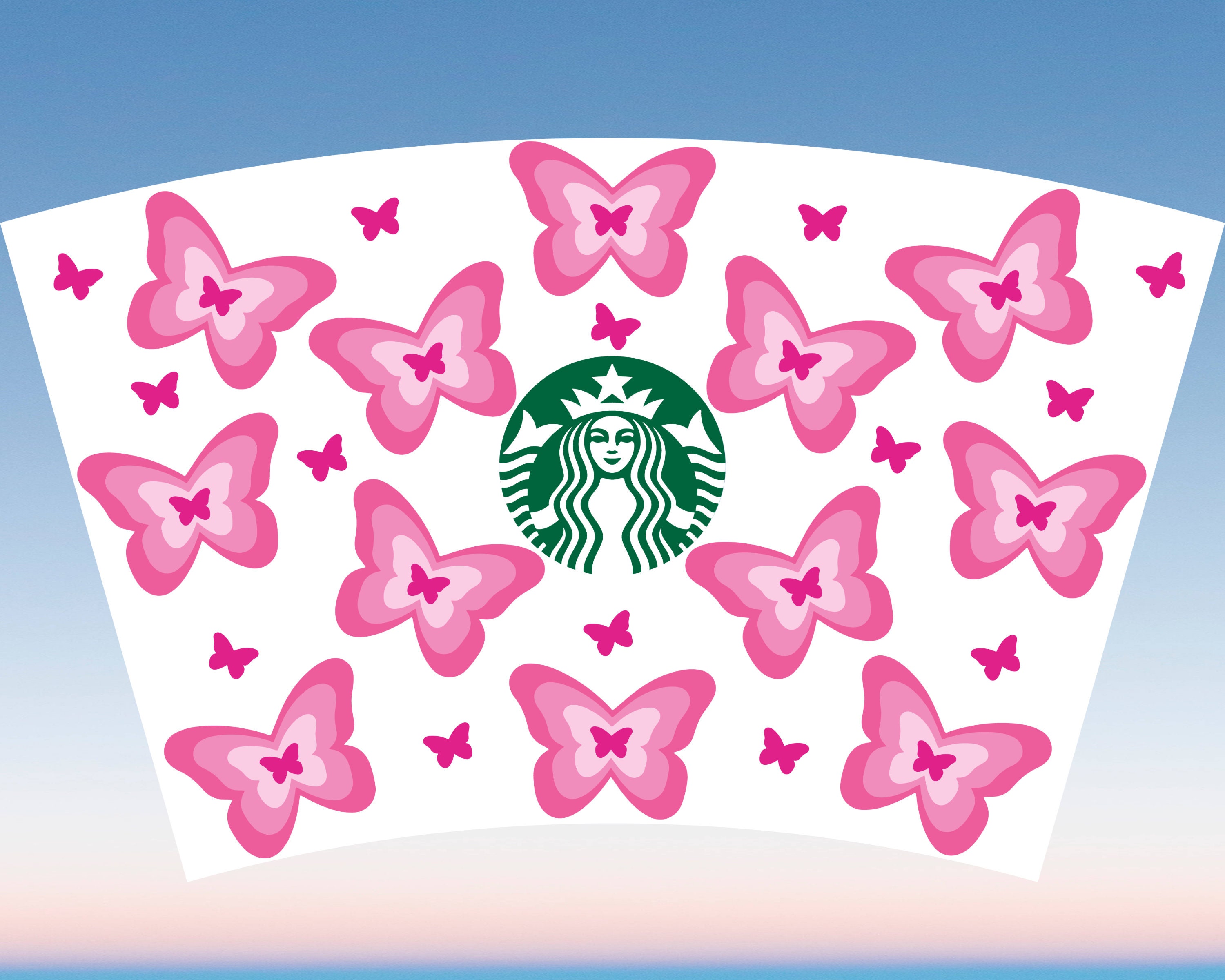 Butterfly SVG Starbucks Cup Wrap Svg Boho Aesthetic Y2k 24oz - Etsy