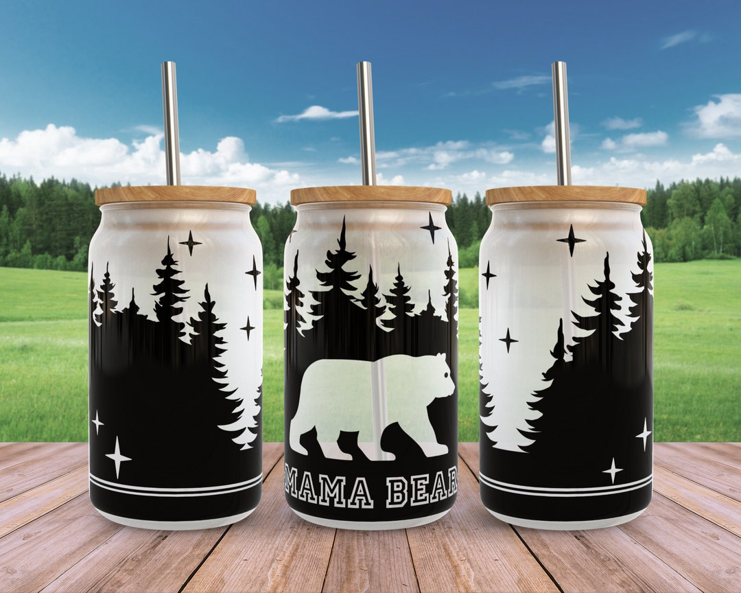 Mama Bear SVG Libbey Glass Wrap Svg, Mom Life Mothers Day 16oz Libby ...