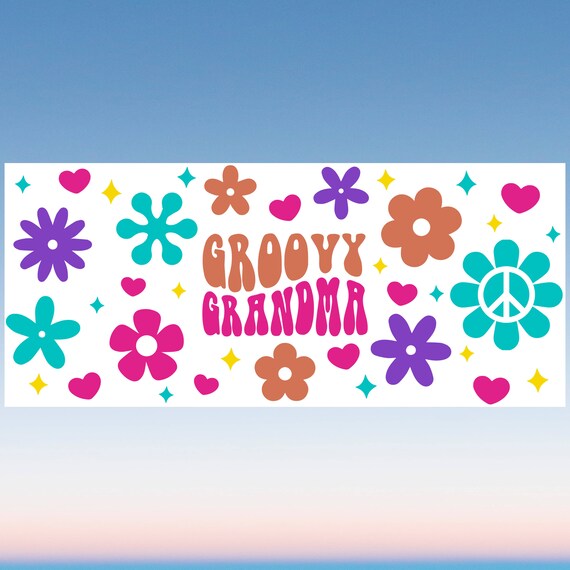 Flower Grandma for 24 oz Beer Glass Can Wrap, SVG