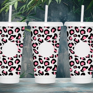 Leopard Print SVG Starbucks Cup Wrap Svg, Cheetah Print Safari 24oz Venti Cold Cup Full Wrap tumbler Svg files for Cricut, Instant Download