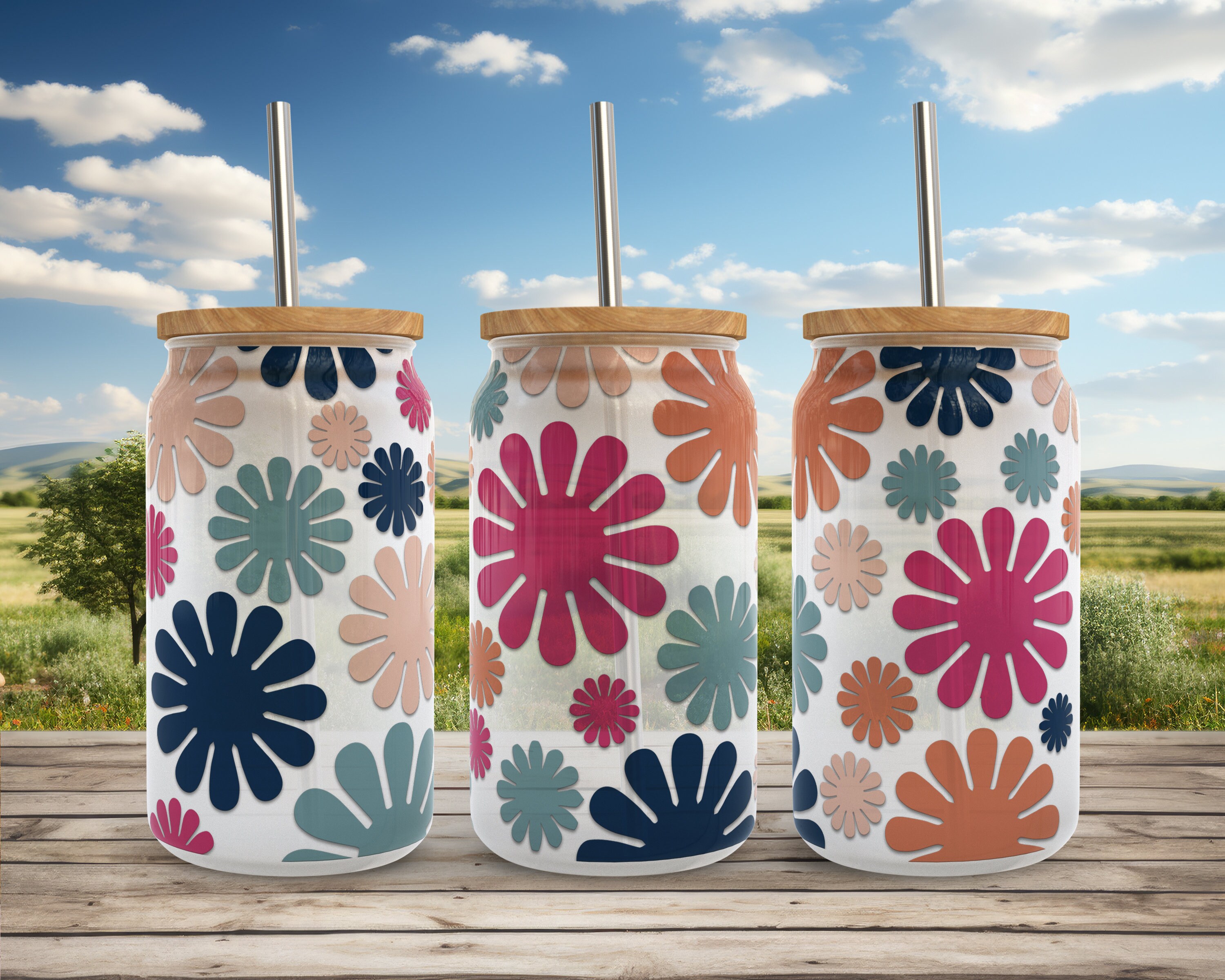 Retro Groovy Summer Svg Libbey Glass Can Wrap Svg Bundle, Boho Hippie ...