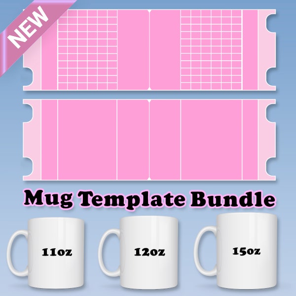 Tassenvorlagen-Bundle, 11oz 12oz 15oz Full Wrap Kaffeetassenvorlage, Mug Press Full Wrap Sublimationsvorlage, SVG-Dateien für Cricut, Png Eps