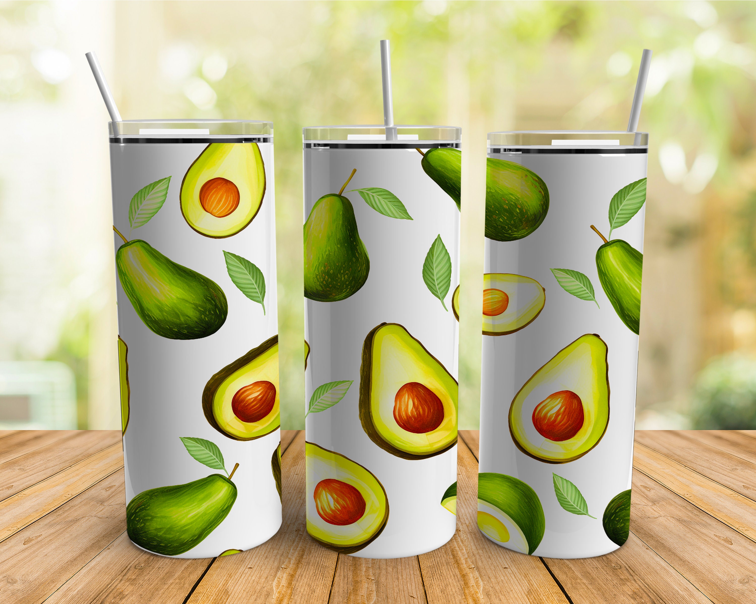  xigua Avocado Tumbler Car Travel Cup with Straw Lid