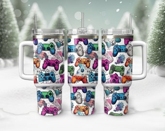 Game Controller 40oz Stanley Tumbler Wrap: Gamer Sublimation Design (Digital Download)