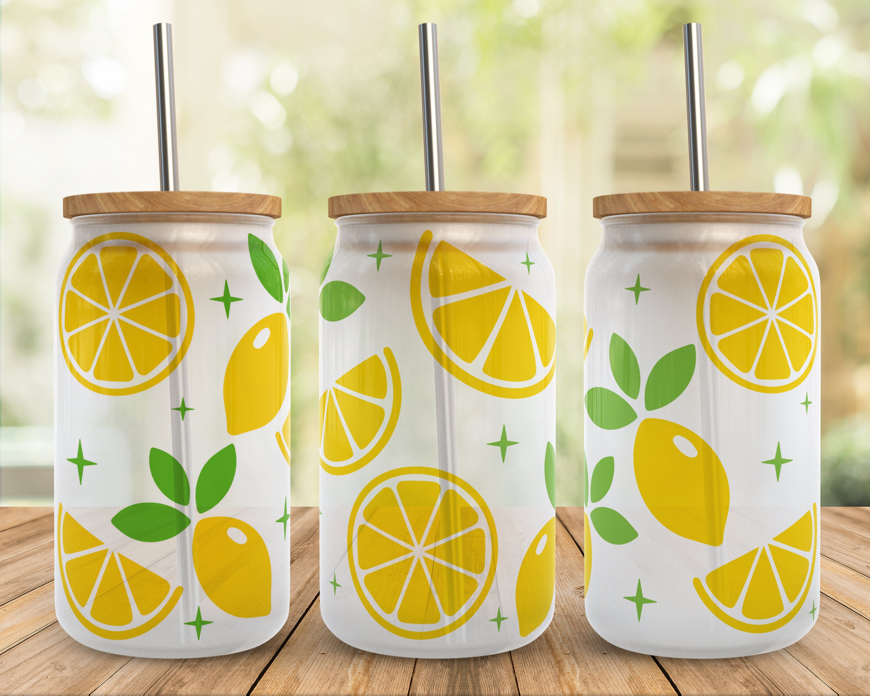 Boho Lemon Beer Can Glass , Lemon Glass, Lemonade Beer Glass Cup. – La La  Pink Designs