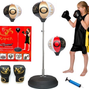 Boxing Gloves Gold's Gym Free Standing Punch Bag Boxing Gloves Gold's Gym Punching Bag Freestanding Golds Gym Floor Standing  Boxing Tube Trainer