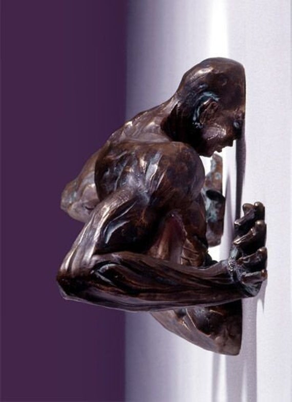 3D Art Sculptures Through Wall Figure Sculpture Resin Etsy