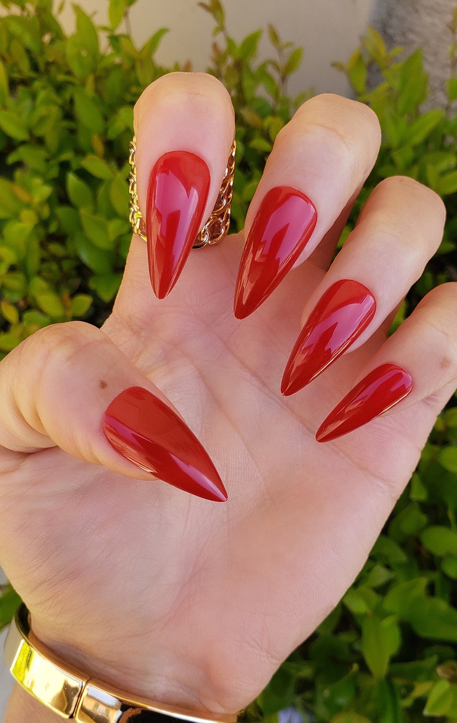 Long Red Stiletto Press on Nails With Kit Included - Etsy