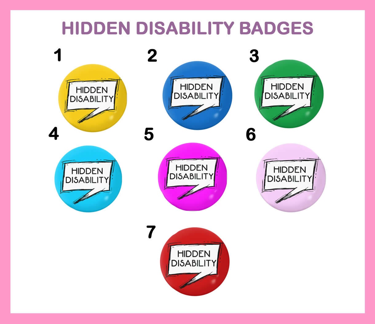 HIDDEN DISABILITY Awareness 25mm / 1 inch pin button badges Etsy