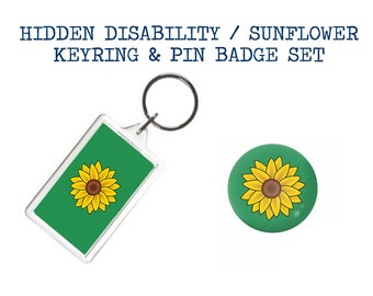 SUNFLOWER / Hidden Disability Awareness / Handmade Pin Badge, Fridge ...