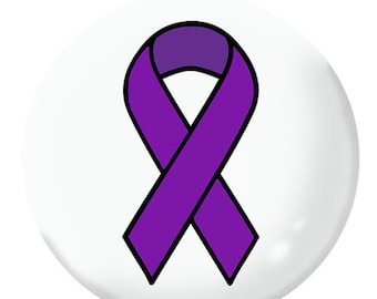 Fibromyalgia Awareness Ribbon Pin - Sterling Silver Plated Lapel Pin With Tac Backing, 1" X 3/4" - View #11