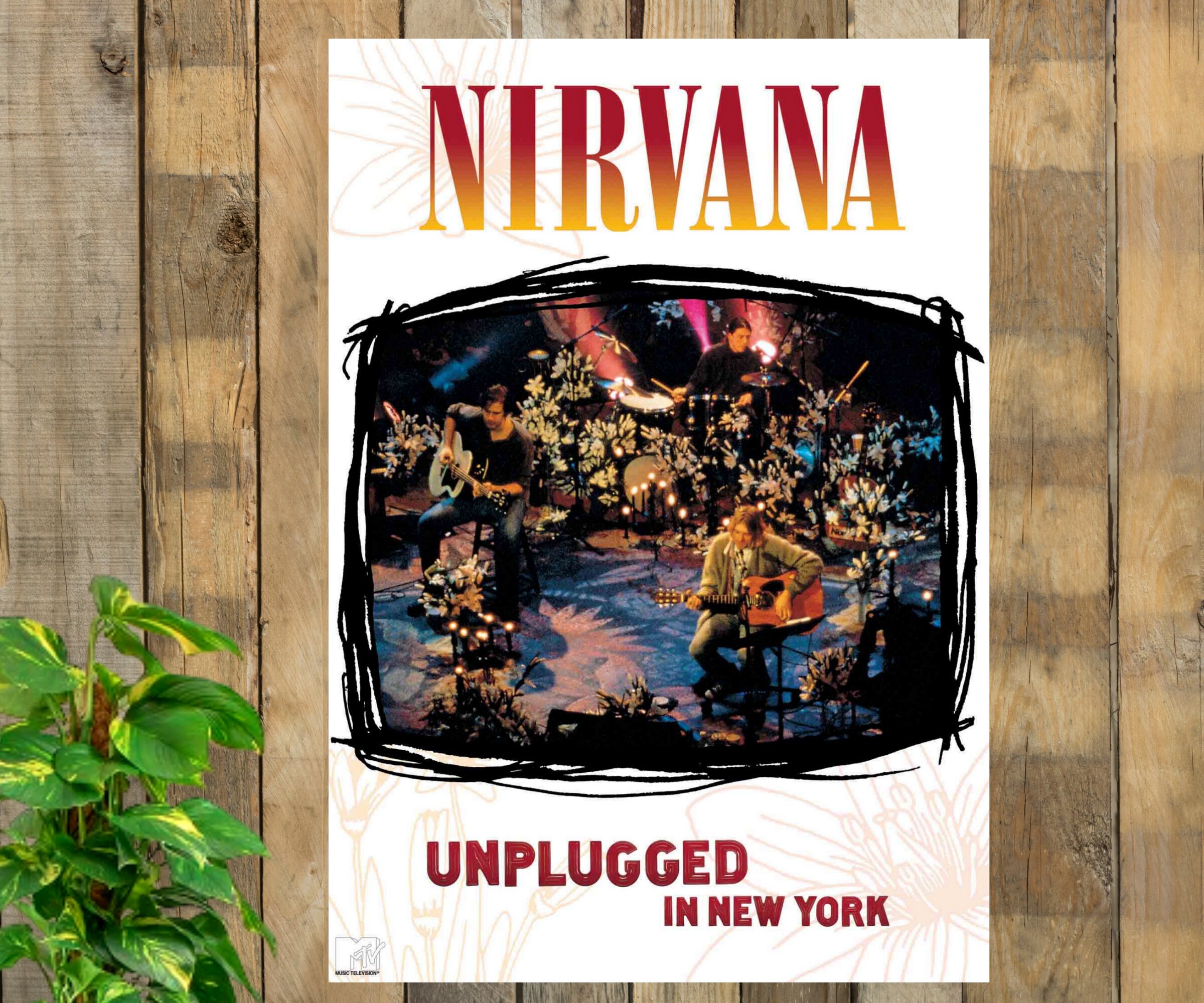 Nirvana Music Poster 1994 Unplugged MTV New York Poster Etsy