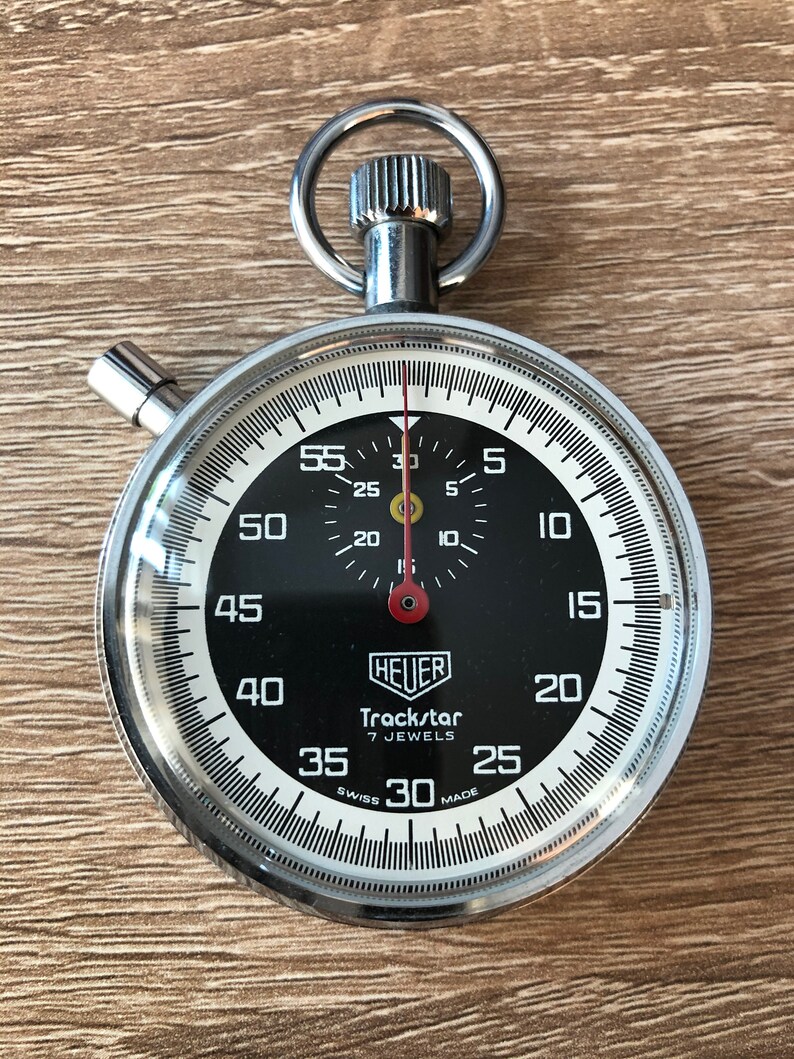Heuer Trackstar 7 Jewels Vintage Stopwatch Fully Functional Etsy