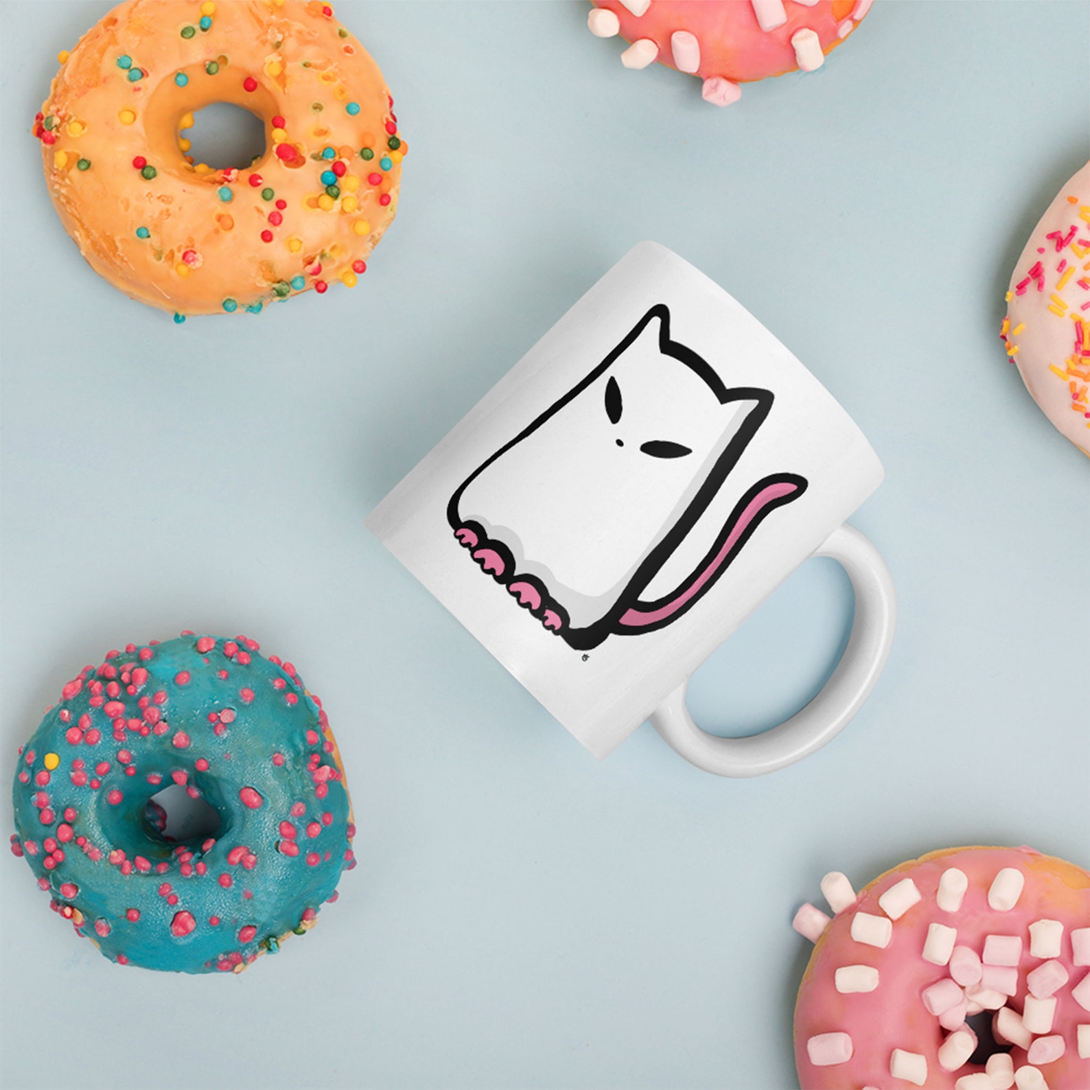 Cute Cat Doodle Mug Kitty Coffee Cup Etsy