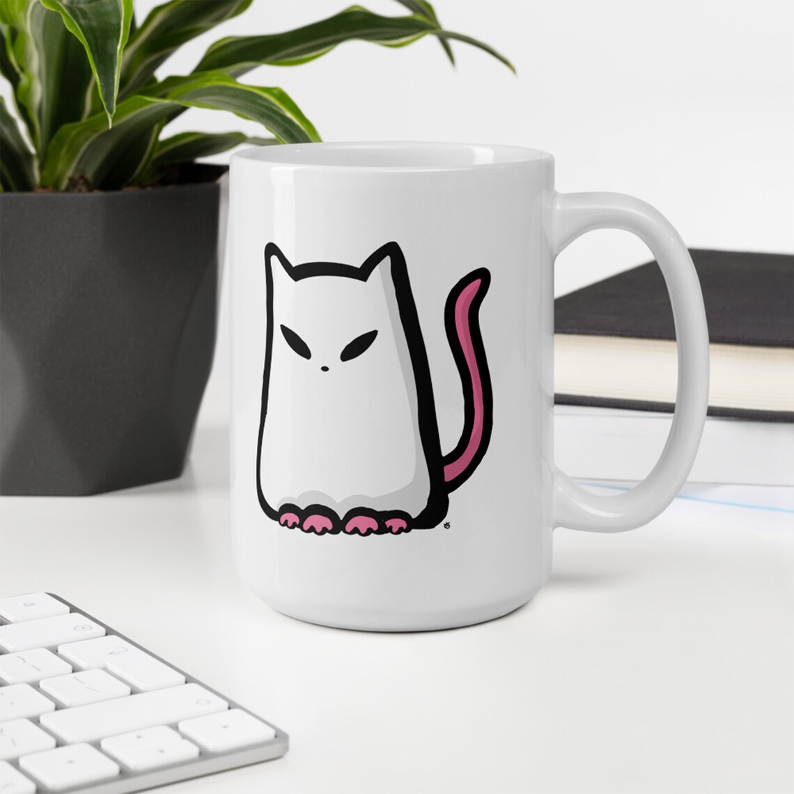 Cute Cat Doodle Mug Kitty Coffee Cup Etsy