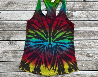Reverse Tie Dye + Rainbow Tank Top - Women’s XS & XL