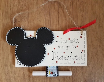 Countdown to Disneyland DisneyWorld Holiday Plaque Sign Personalised FREE UK DELIVERY