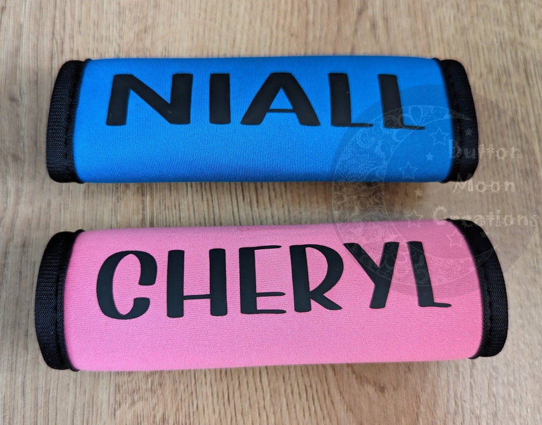 Personalised Luggage Handle Wrap Neopreen Identity Tag Holiday Suitcase