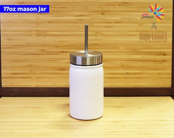 Blank STRAIGHT 17oz Kupresso Sublimation Mason Jar