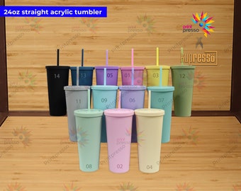 Blank 24oz Acrylic Pastel Matte Colored  Pastel cups