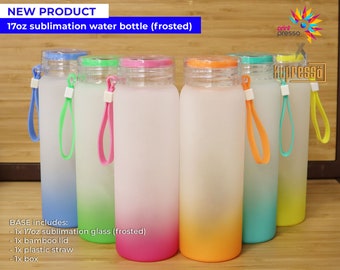 Blank 17oz Sublimation Glass frosted Water Bottle 