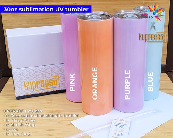 30oz. Straight Sublimation Tumbler w/ Reusable Straw (Non-Tapered)