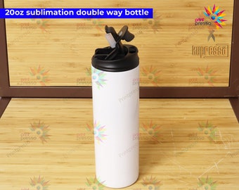 Blank 20oz SUBLIMATION Double Way Bottle