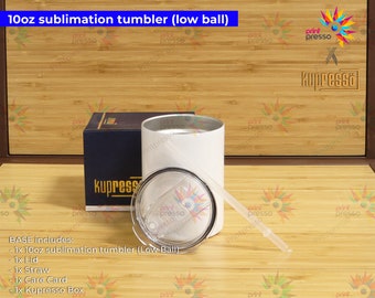 Blank STRAIGHT 10oz Sublimation (Low Ball) Tumbler