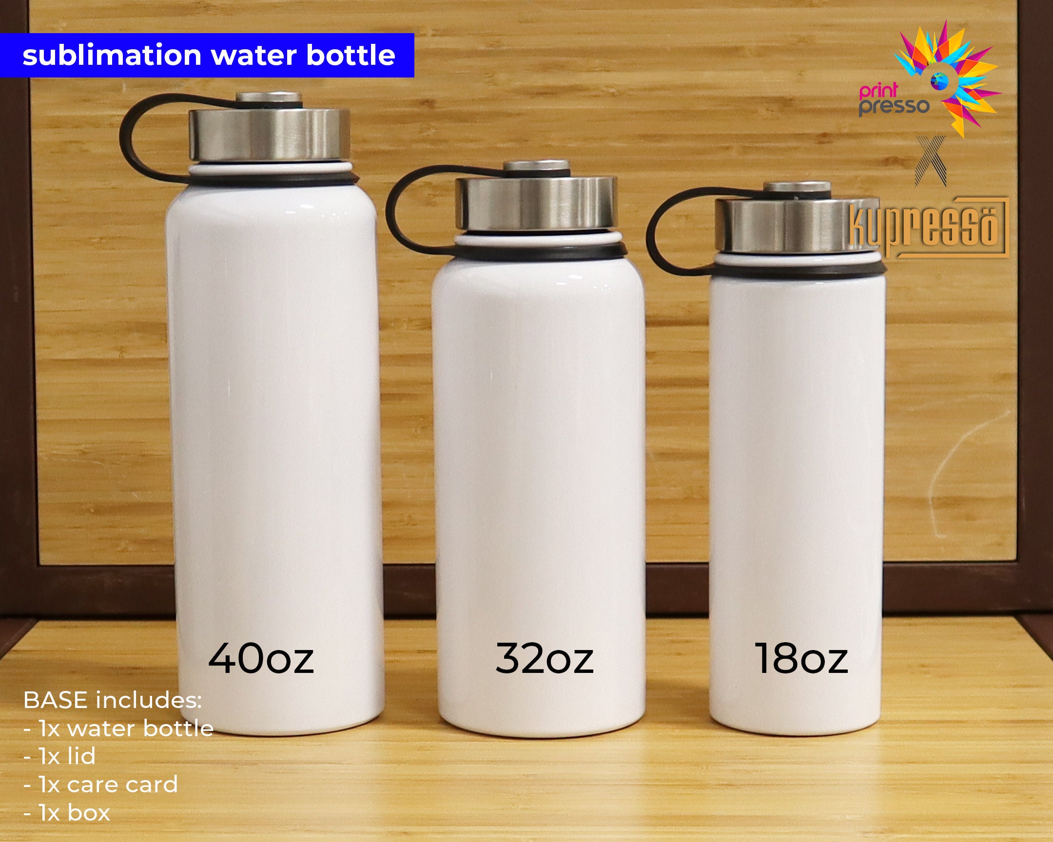 32oz Sublimation Water Bottle Blanks Straight with Straw Handle