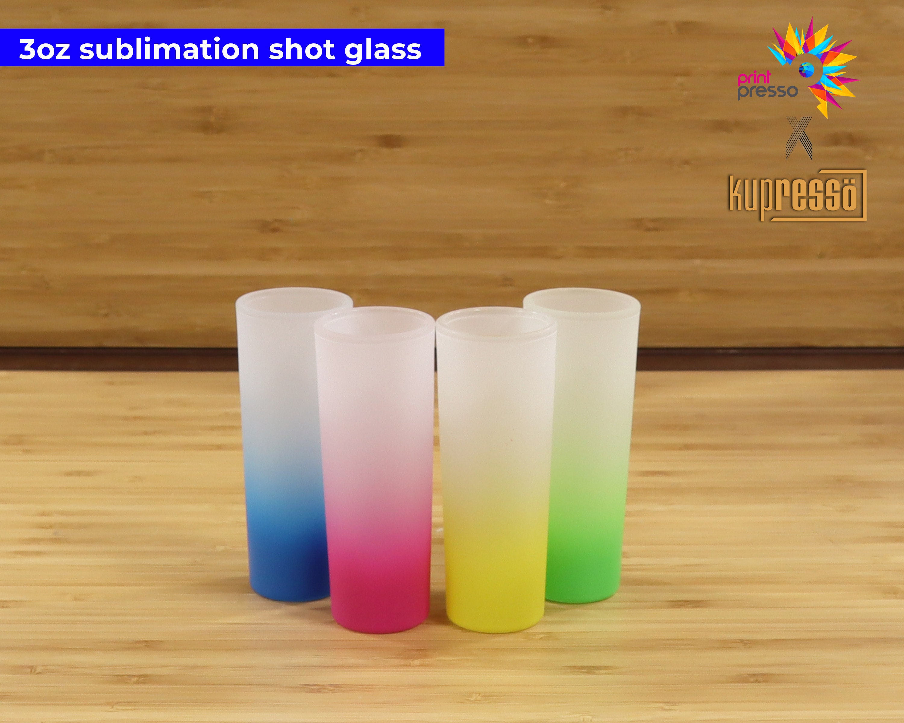 (set of 2) Sublimation Clear Shot Glasses