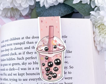 Bubble tea magnetic bookmark /  kawaii bookmark / books , reading. Cute kawaii gift stationery