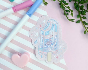 Kawaii Space Ice Lolly Sticker: Pastel Laptop Decal
