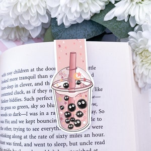 Bubble tea magnetic bookmark / kawaii bookmark / books , reading. Cute kawaii gift stationery image 1