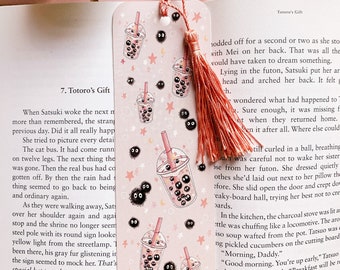 Bubble tea bookmark /  kawaii bubble tea bookmark / Digital art, books , reading. Cute kawaii gift stationery