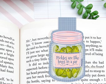 Pickles Are Like Hugs Magnetic Bookmark, Kawaii Stationery