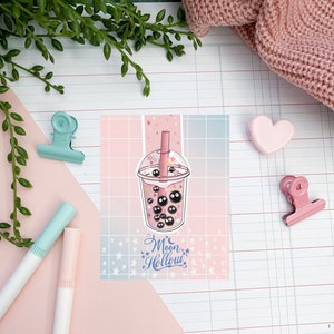 Bubble tea magnetic bookmark / kawaii bookmark / books , reading. Cute kawaii gift stationery image 2