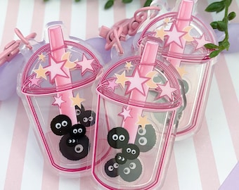 Shaker Bubble tea Kawaii cute acrylic charm, keychain, keyring, bag charm, cute accessories. Gift, keychain. gift