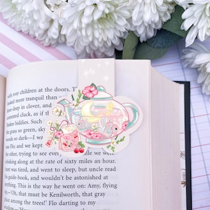 Time for tea magnetic bookmark / tea bookmark / books , reading. Cute kawaii gift stationery