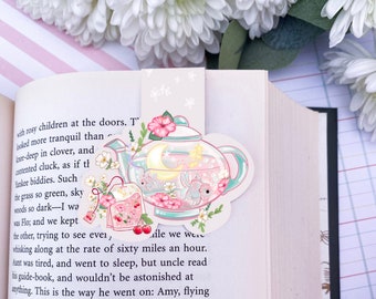 Time for tea magnetic bookmark / tea bookmark / books , reading. Cute kawaii gift stationery