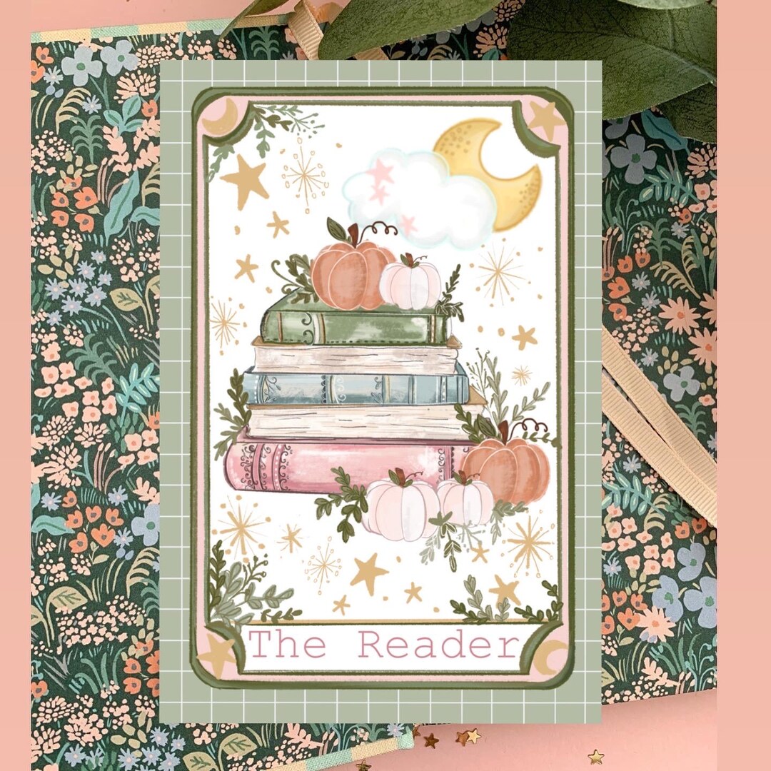 The Reader Tarot Card Art Print: Autumn Halloween Home Decor - Etsy