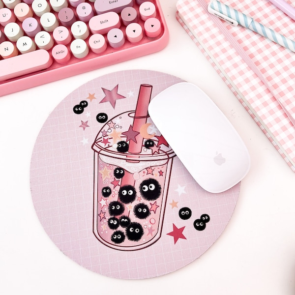 Bubble tea mouse mat, kawaii Gaming setup desk mat, mouse pad, kawaii computer mat. Gaming desk mat. Cute colourful desk setup mousepad.