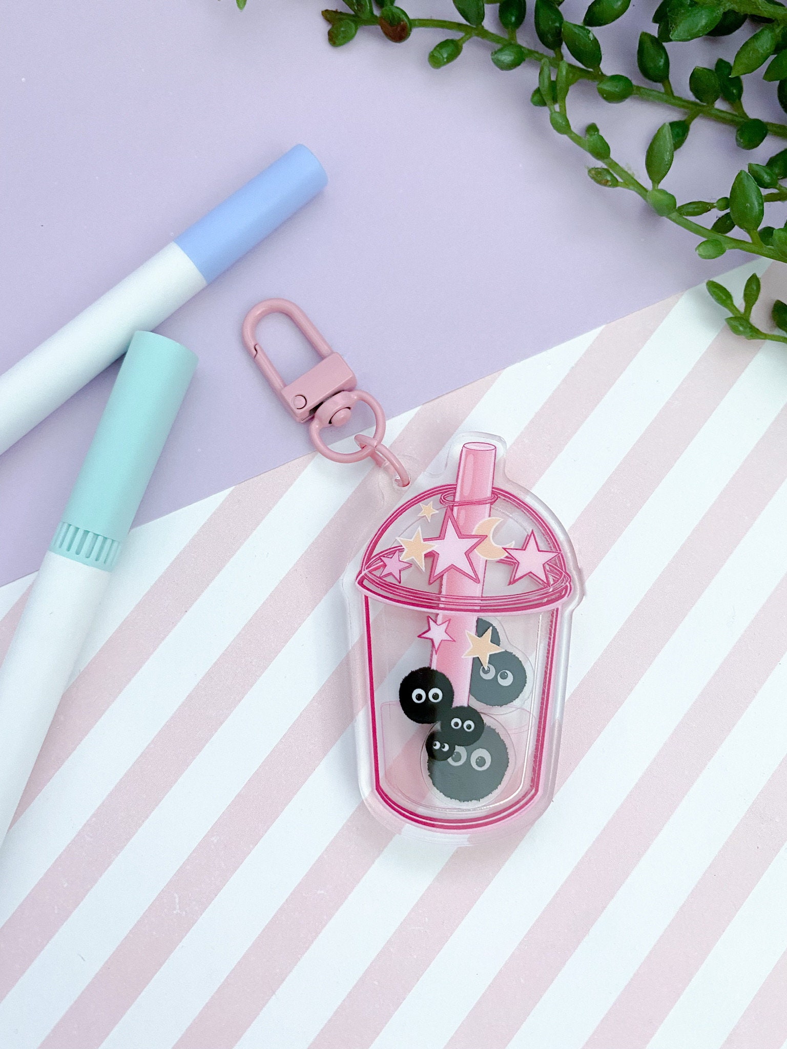 Shaker Bubble Tea Kawaii Cute Acrylic Charm Keychain - Etsy UK