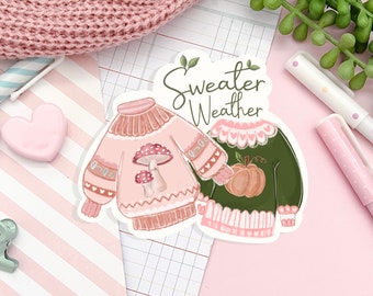 Sweater Weather Sticker: Autumn Fall Die-Cut Decal