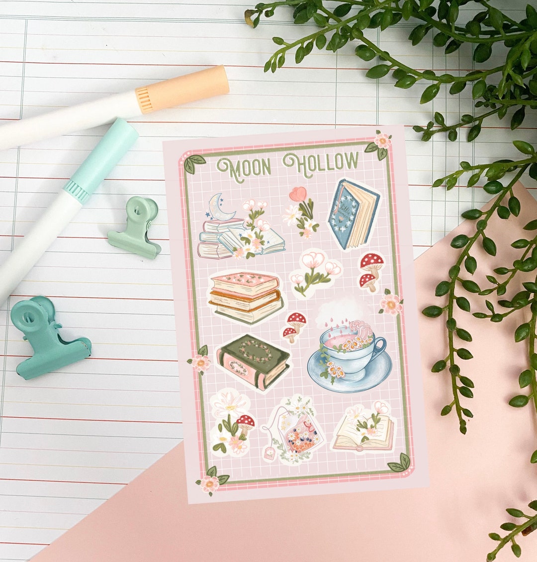Booklover Sticker Sheet: Cottagecore Cozy Journal Stickers - Etsy