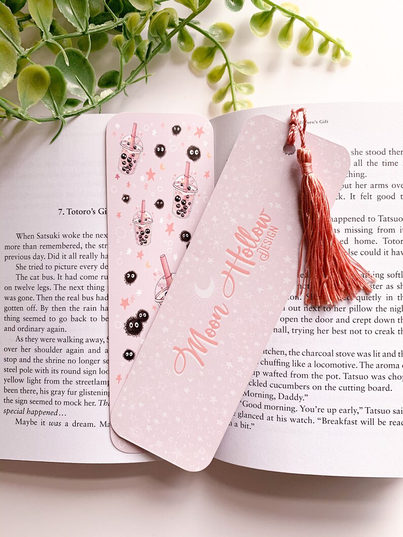 soot sprite bubble tea bookmark studio ghibli kawaii